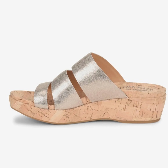 Kork Ease Menzie gold metallic platform sandals cork slides - Picture 5 of 14